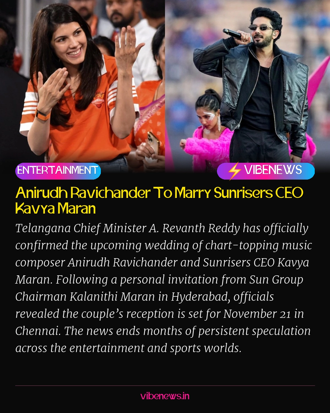Anirudh Ravichander To Marry Sunrisers CEO Kavya Maran