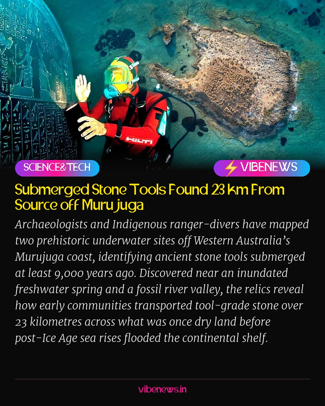 Submerged Stone Tools Found 23 km From Source off Murujuga
