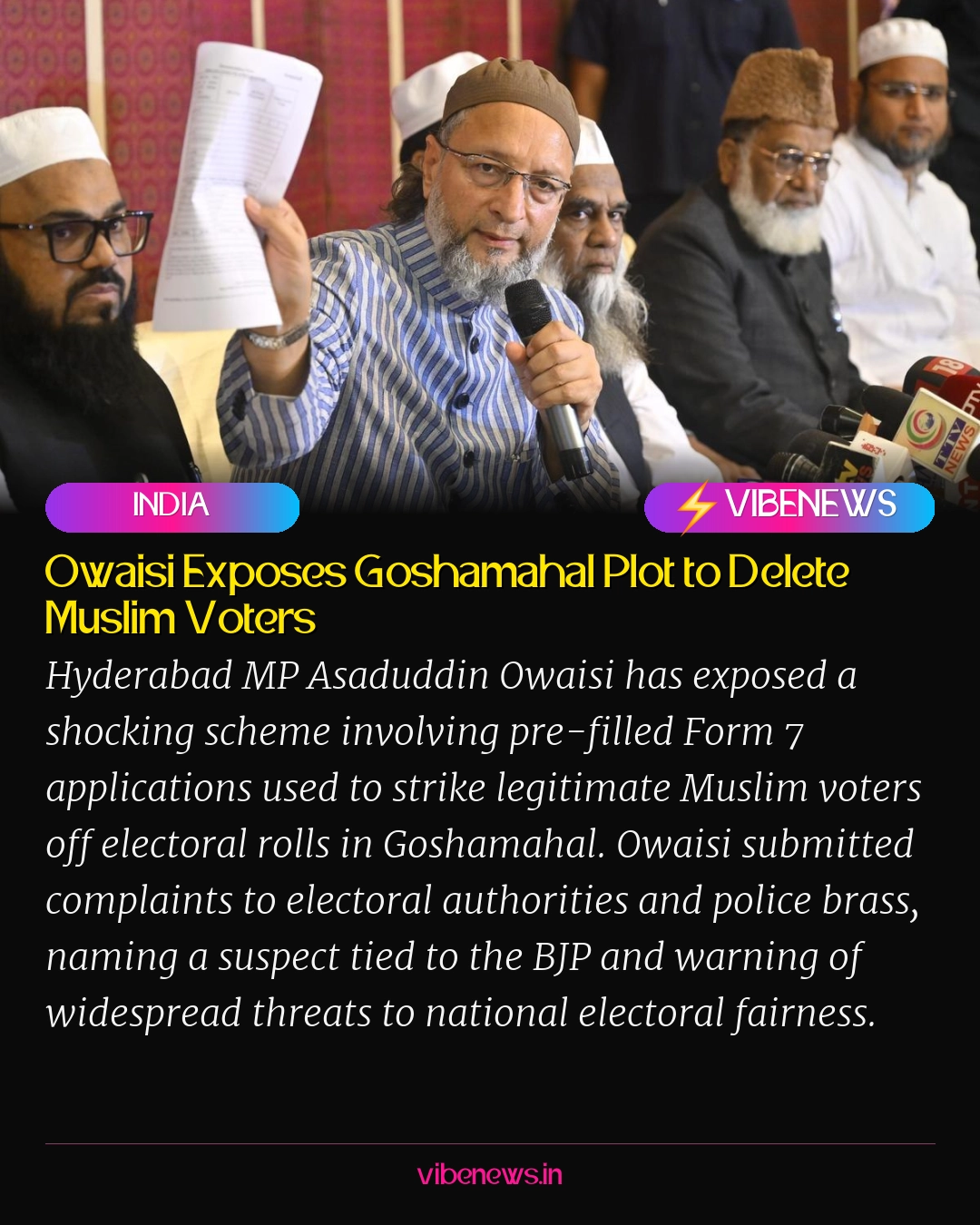 Owaisi Exposes Goshamahal Plot to Delete Muslim Voters
