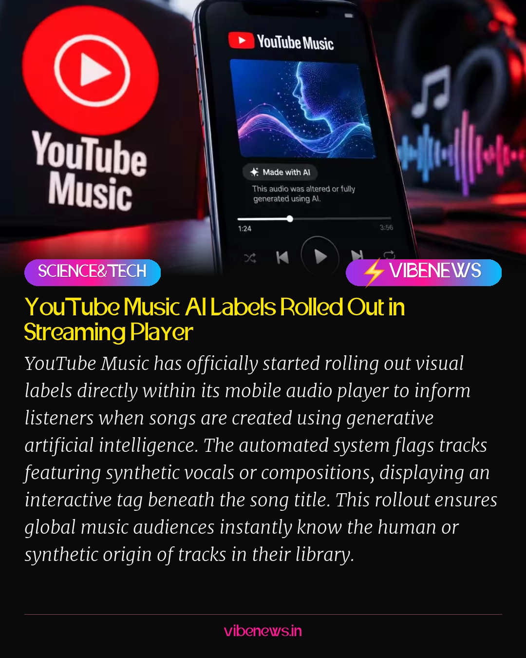 YouTube Music AI Labels Rolled Out in Streaming Player