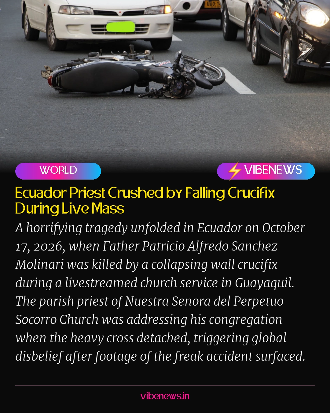 Ecuador Priest Crushed by Falling Crucifix During Live Mass