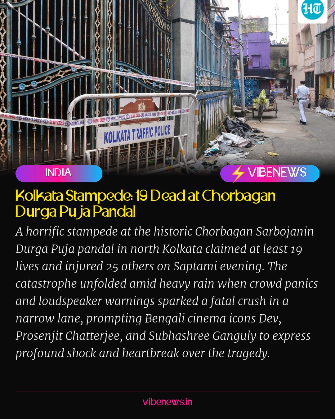 Kolkata Stampede: 19 Dead at Chorbagan Durga Puja Pandal