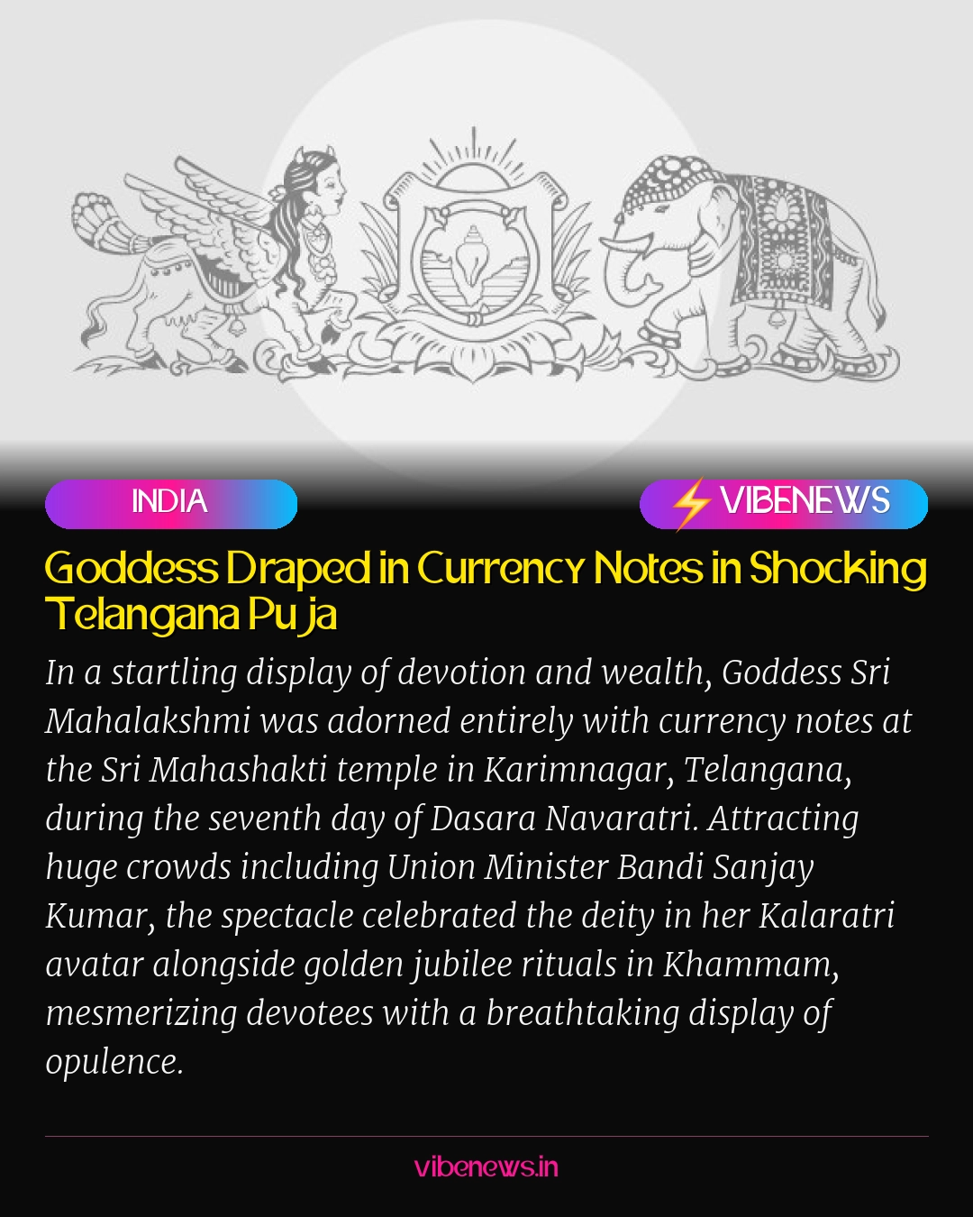 Goddess Draped in Currency Notes in Shocking Telangana Puja