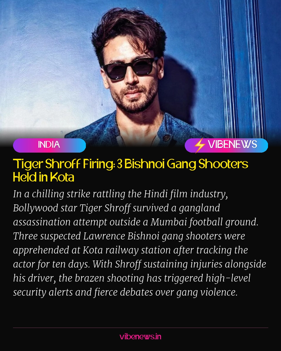 Tiger Shroff Firing: 3 Bishnoi Gang Shooters Held in Kota