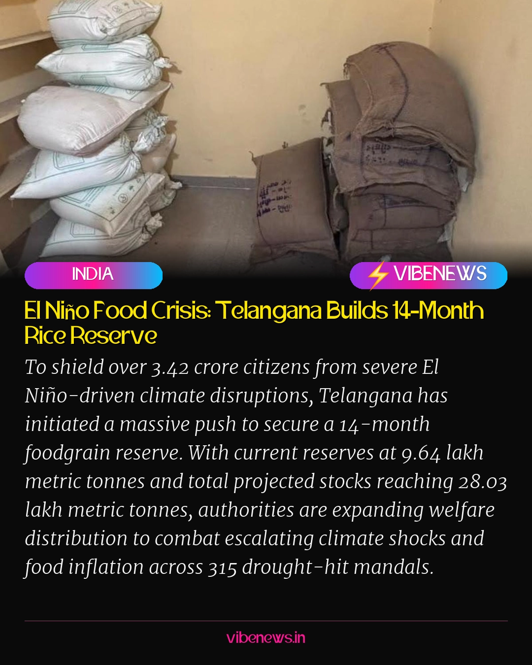 El Niño Food Crisis: Telangana Builds 14-Month Rice Reserve