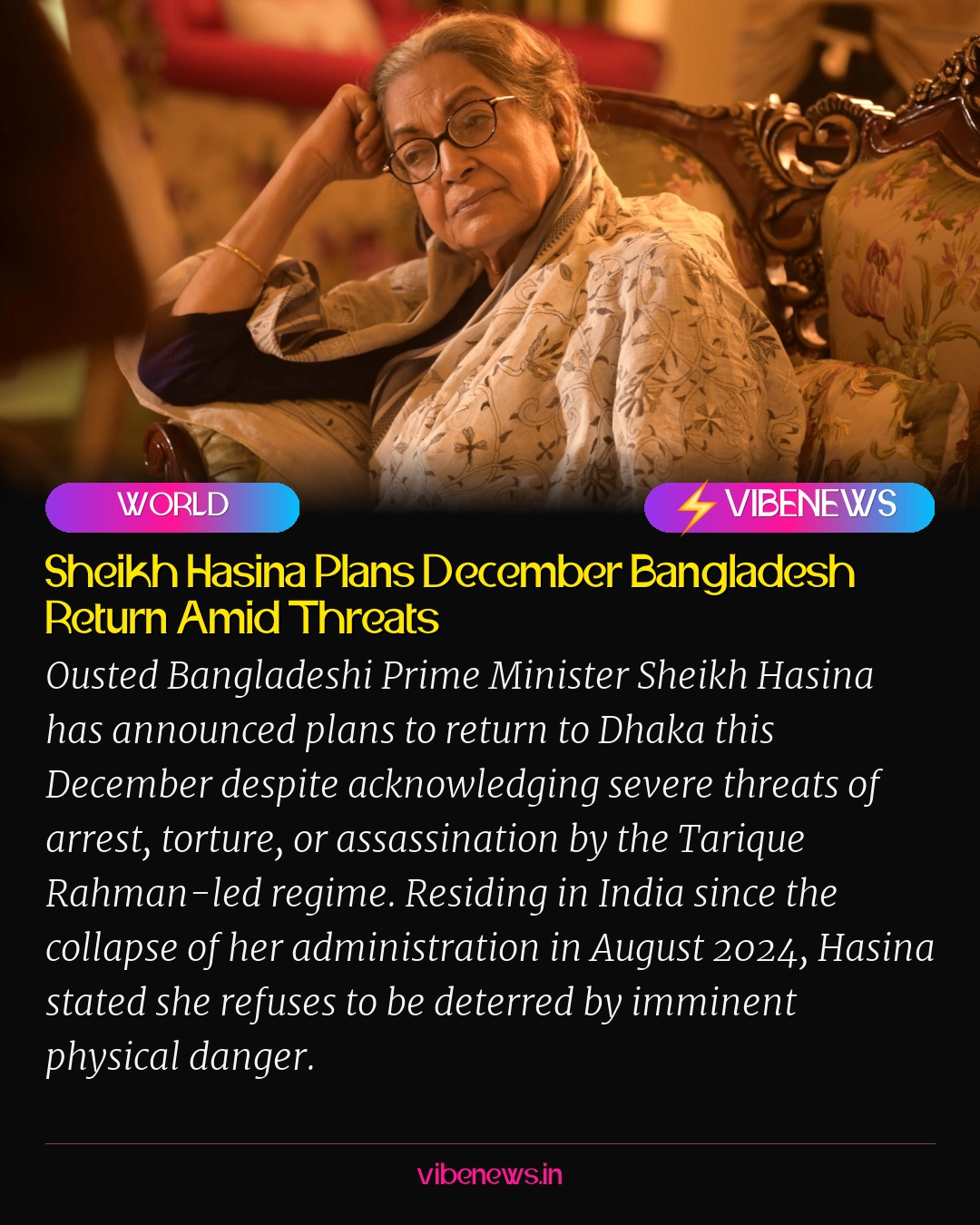 Sheikh Hasina Plans December Bangladesh Return Amid Threats