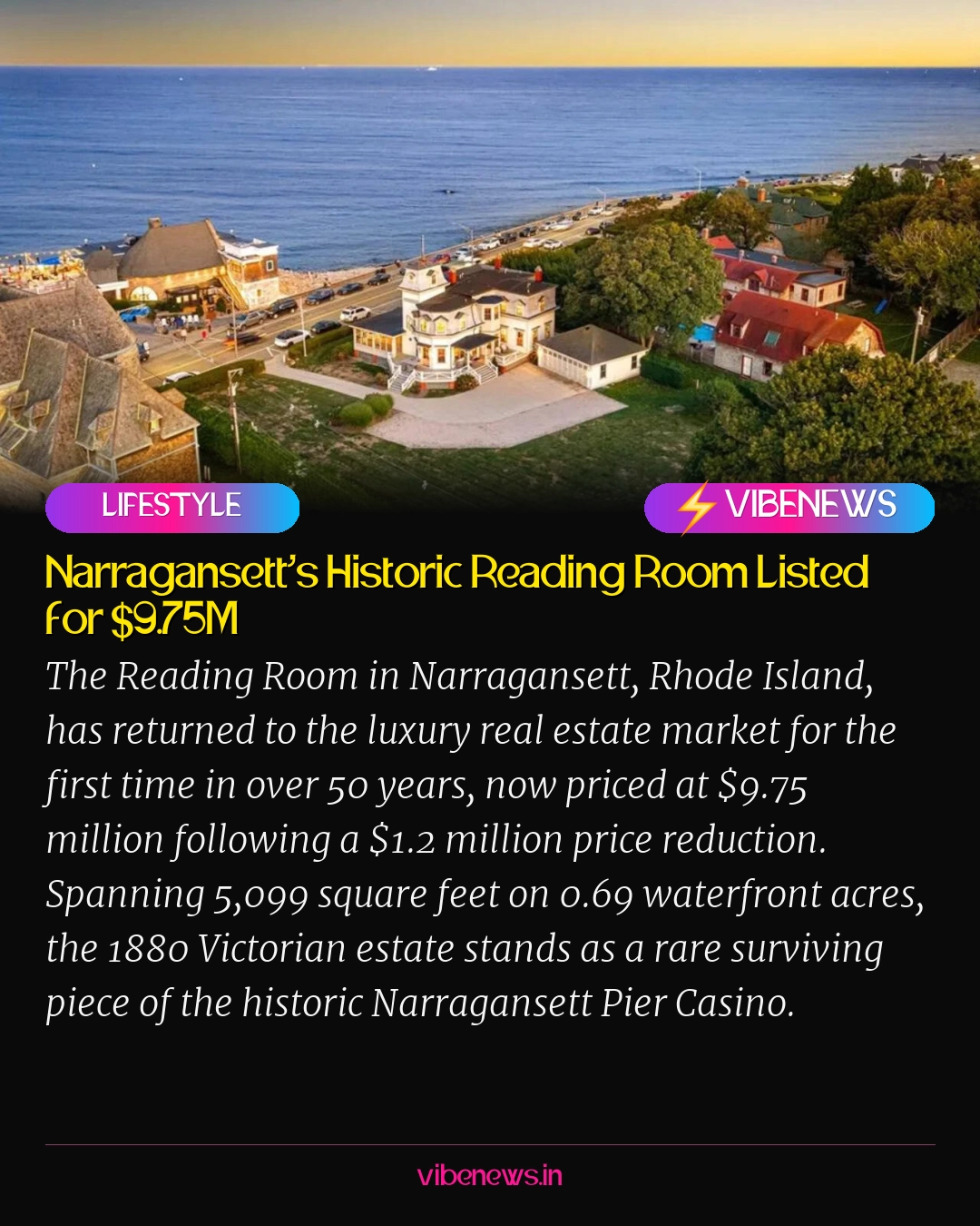 Narragansett’s Historic Reading Room Listed for $9.75M