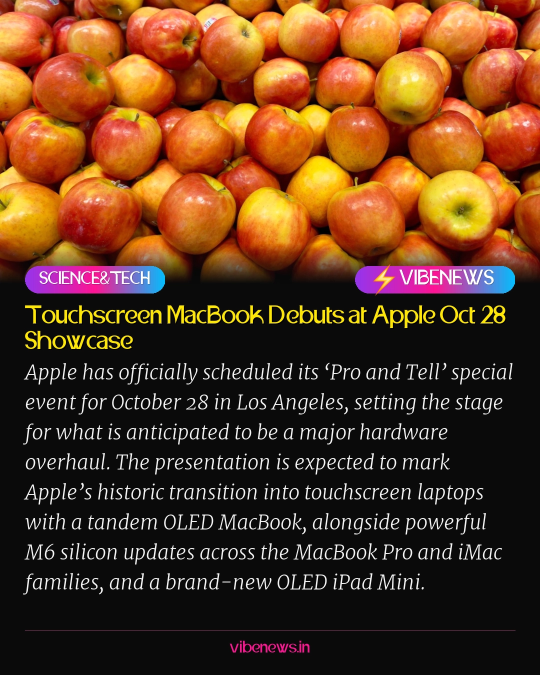 Touchscreen MacBook Debuts at Apple Oct 28 Showcase