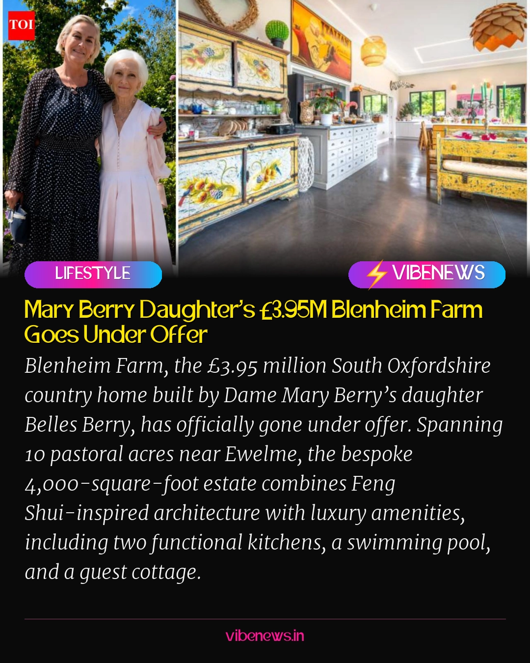 Mary Berry Daughter’s £3.95M Blenheim Farm Goes Under Offer