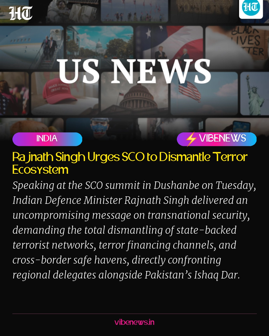 Rajnath Singh Urges SCO to Dismantle Terror Ecosystem