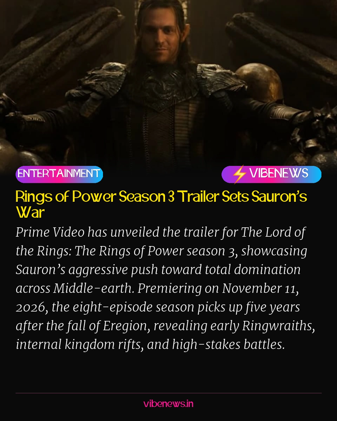 Rings of Power Season 3 Trailer Sets Sauron’s War