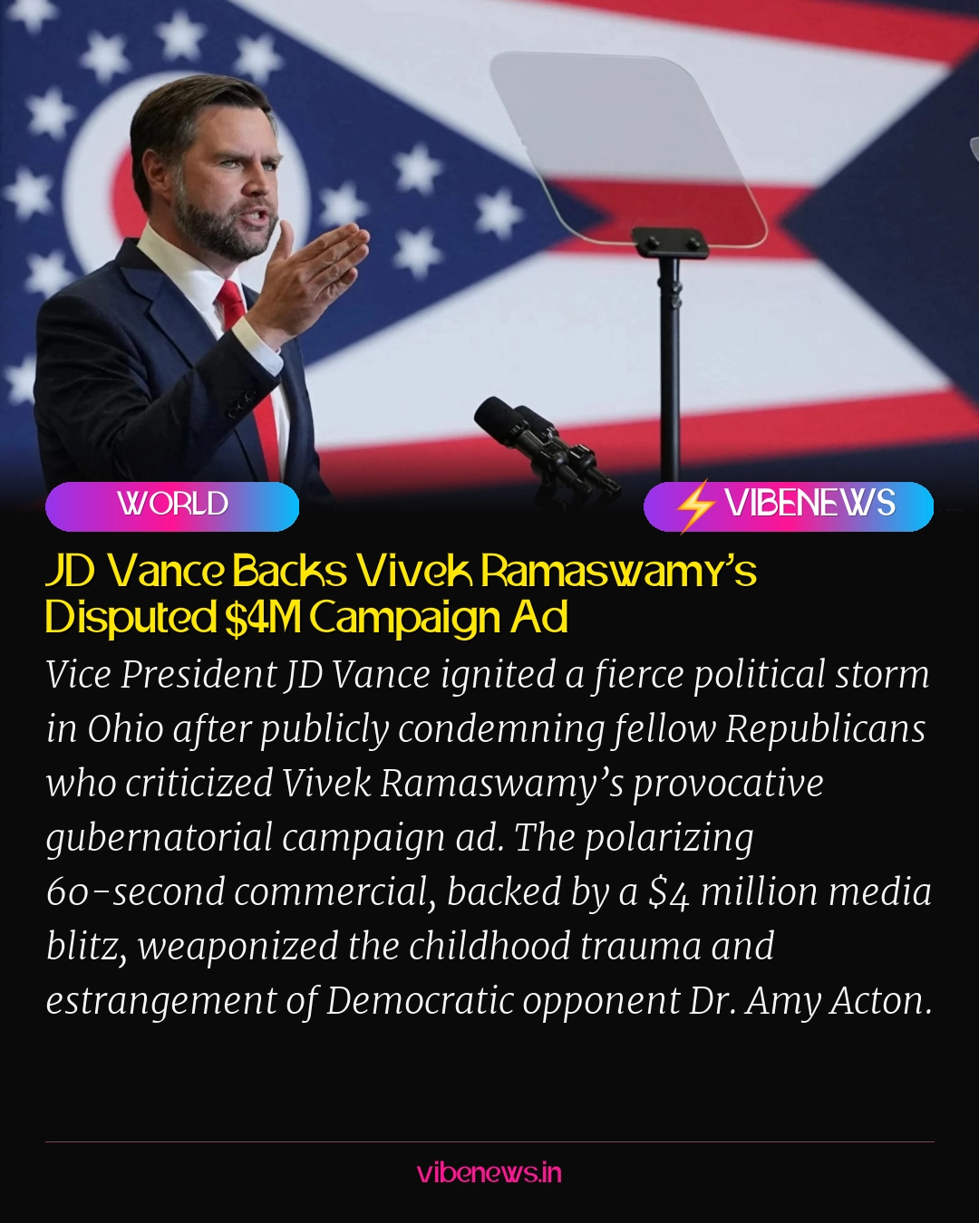 JD Vance Backs Vivek Ramaswamy’s Disputed $4M Campaign Ad
