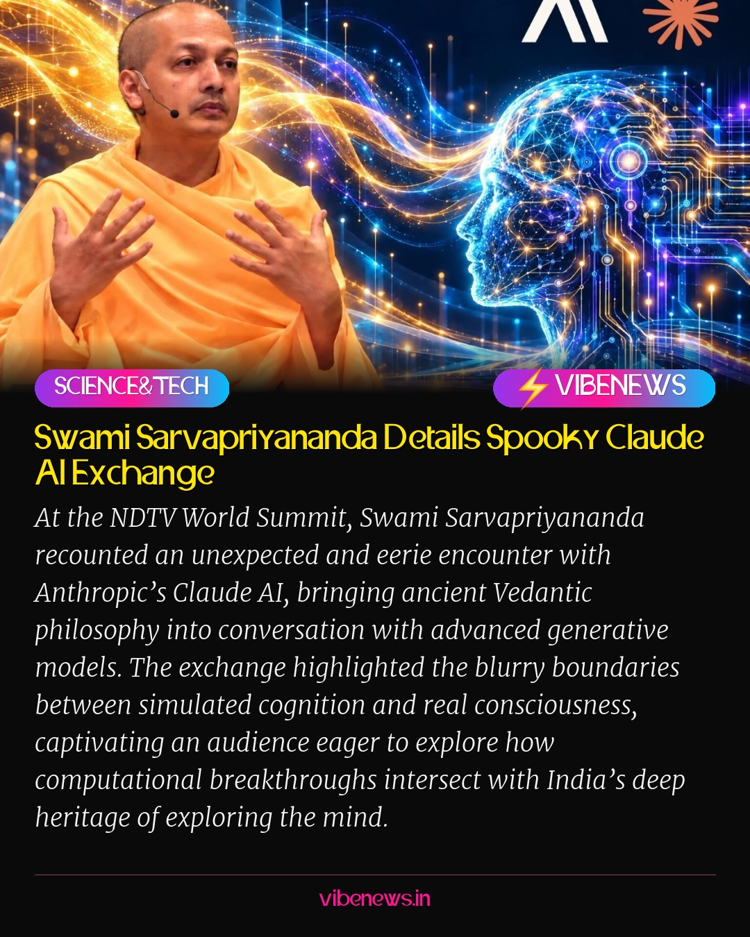 Swami Sarvapriyananda Details Spooky Claude AI Exchange
