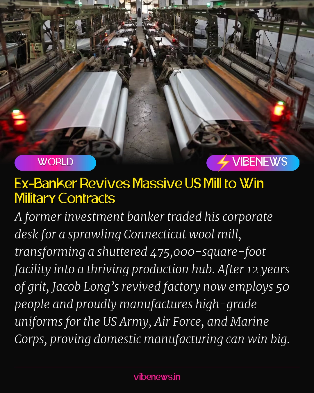 Ex-Banker Revives Massive US Mill to Win Military Contracts