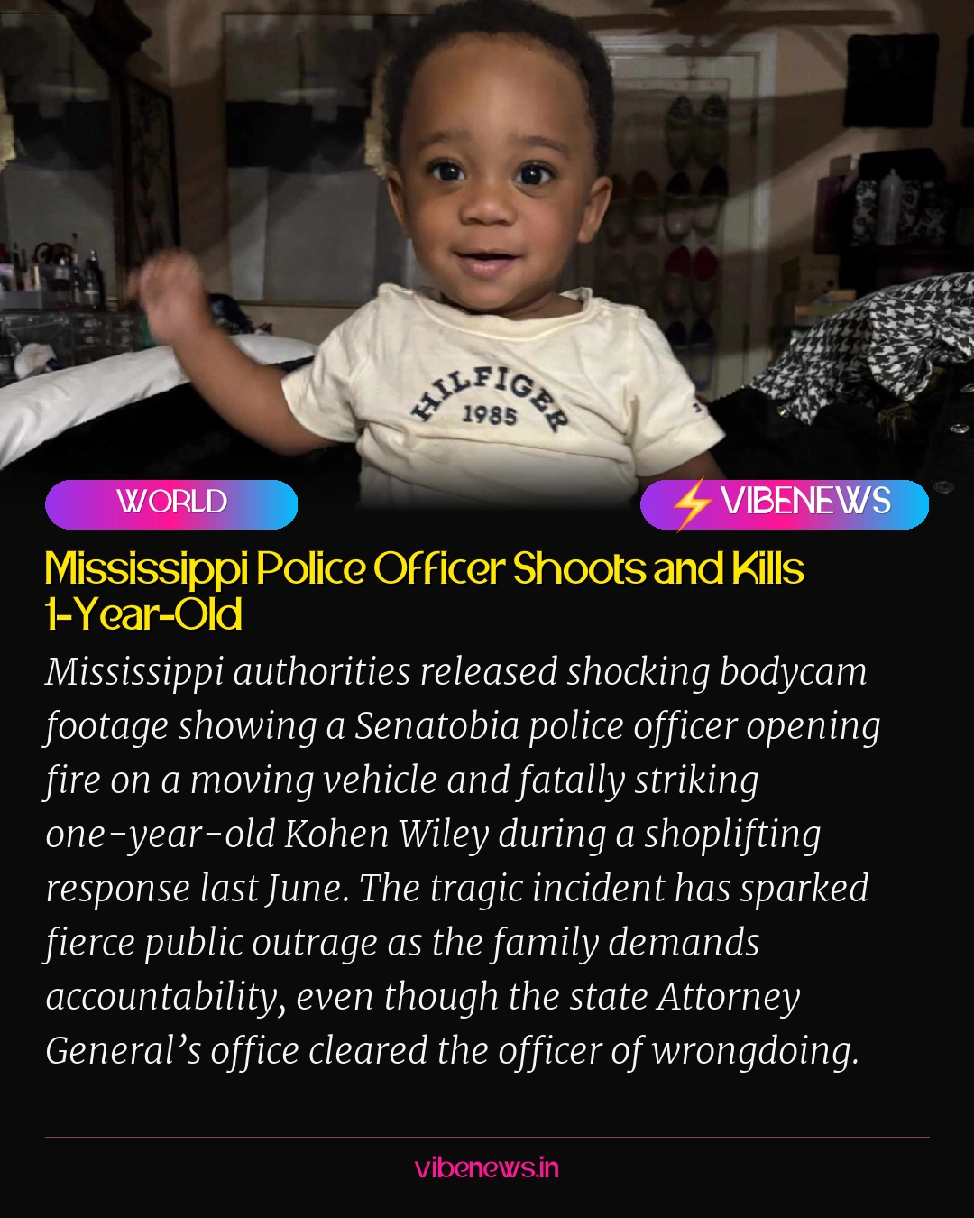 Mississippi Police Officer Shoots and Kills 1-Year-Old