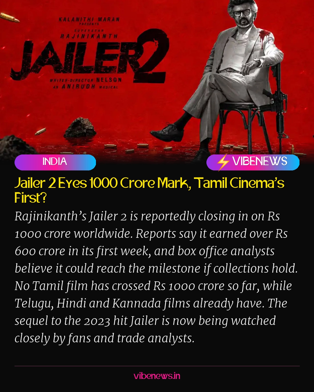 Jailer 2 Eyes 1000 Crore Mark, Tamil Cinema’s First?