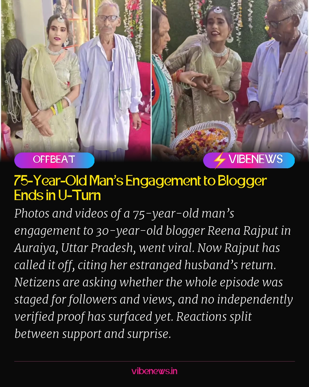 75-Year-Old Man’s Engagement to Blogger Ends in U-Turn