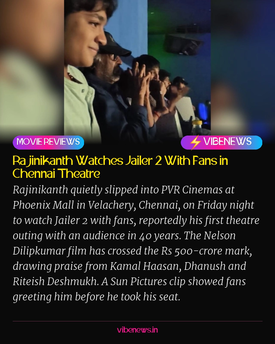 Rajinikanth Watches Jailer 2 With Fans in Chennai Theatre