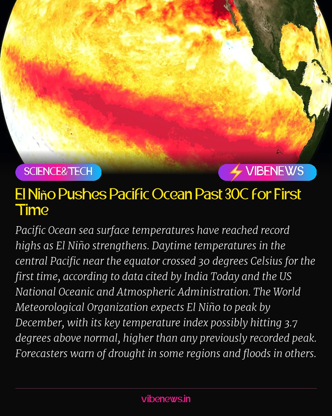 El Niño Pushes Pacific Ocean Past 30C for First Time