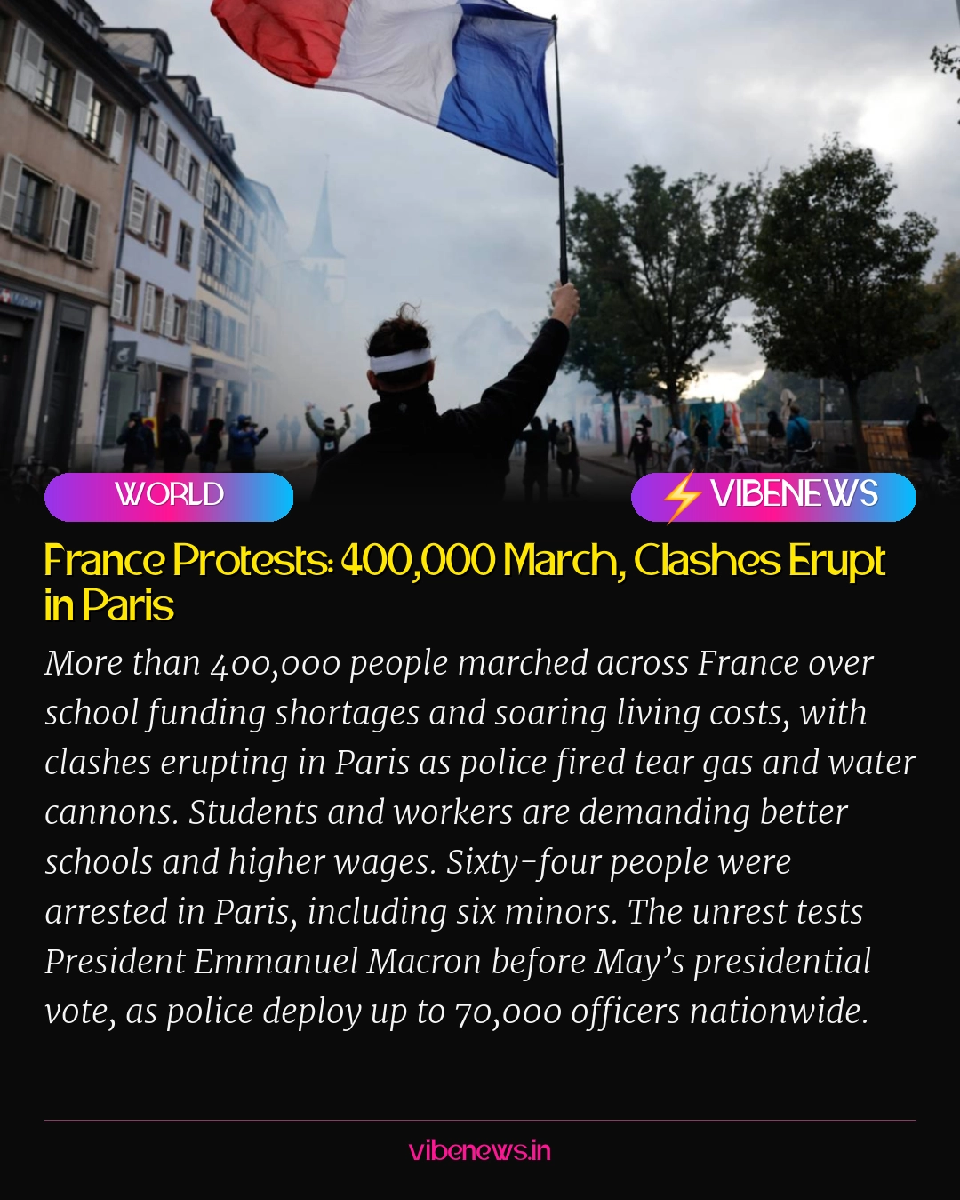 France Protests: 400,000 March, Clashes Erupt in Paris