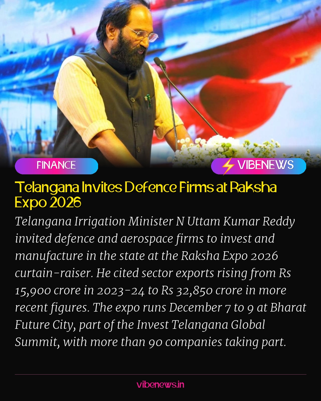 Telangana Invites Defence Firms at Raksha Expo 2026