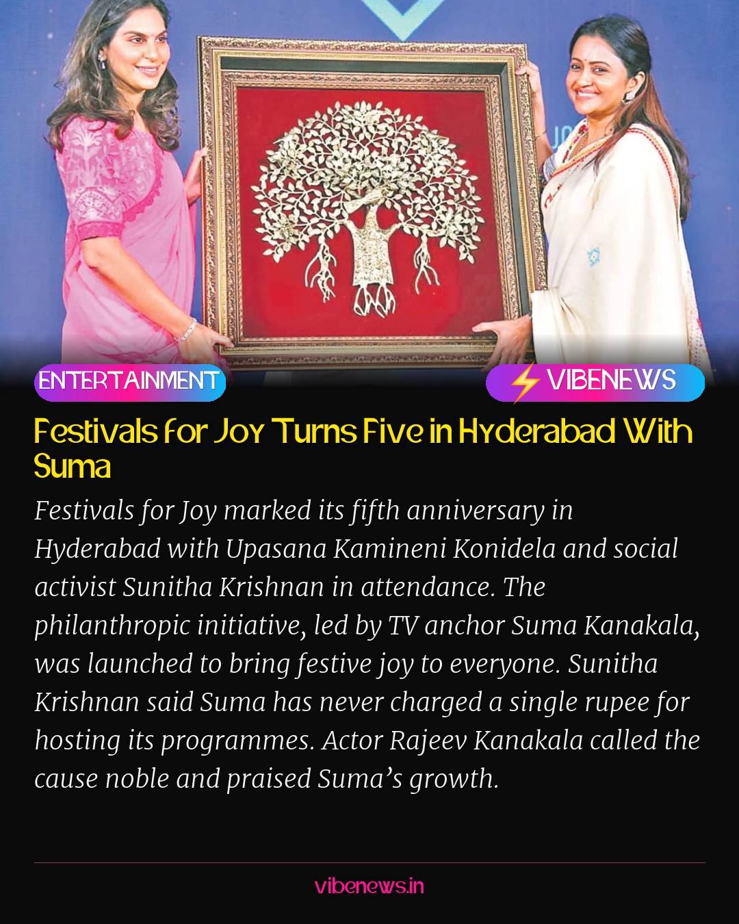 Festivals for Joy Turns Five in Hyderabad With Suma