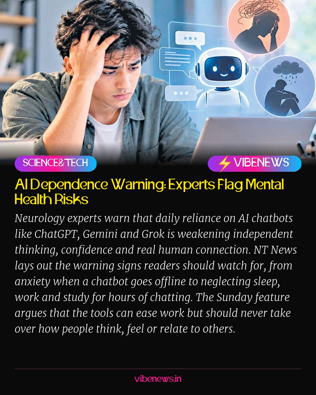 AI Dependence Warning: Experts Flag Mental Health Risks