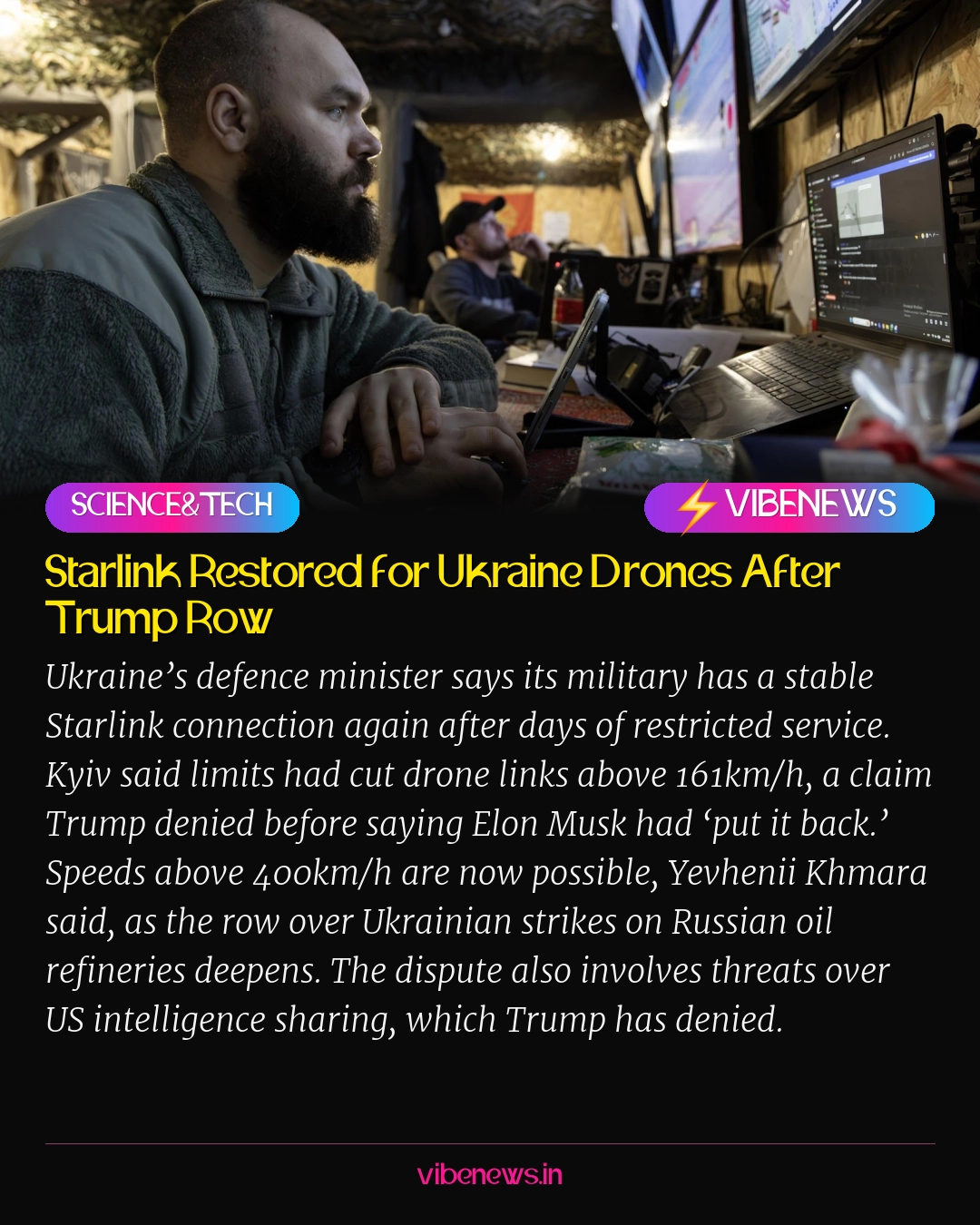 Starlink Restored for Ukraine Drones After Trump Row
