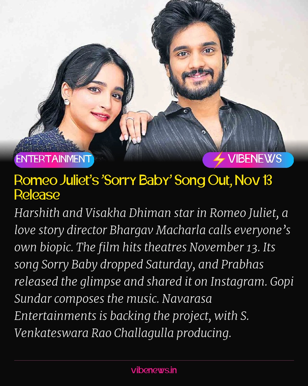 Romeo Juliet’s ‘Sorry Baby’ Song Out, Nov 13 Release