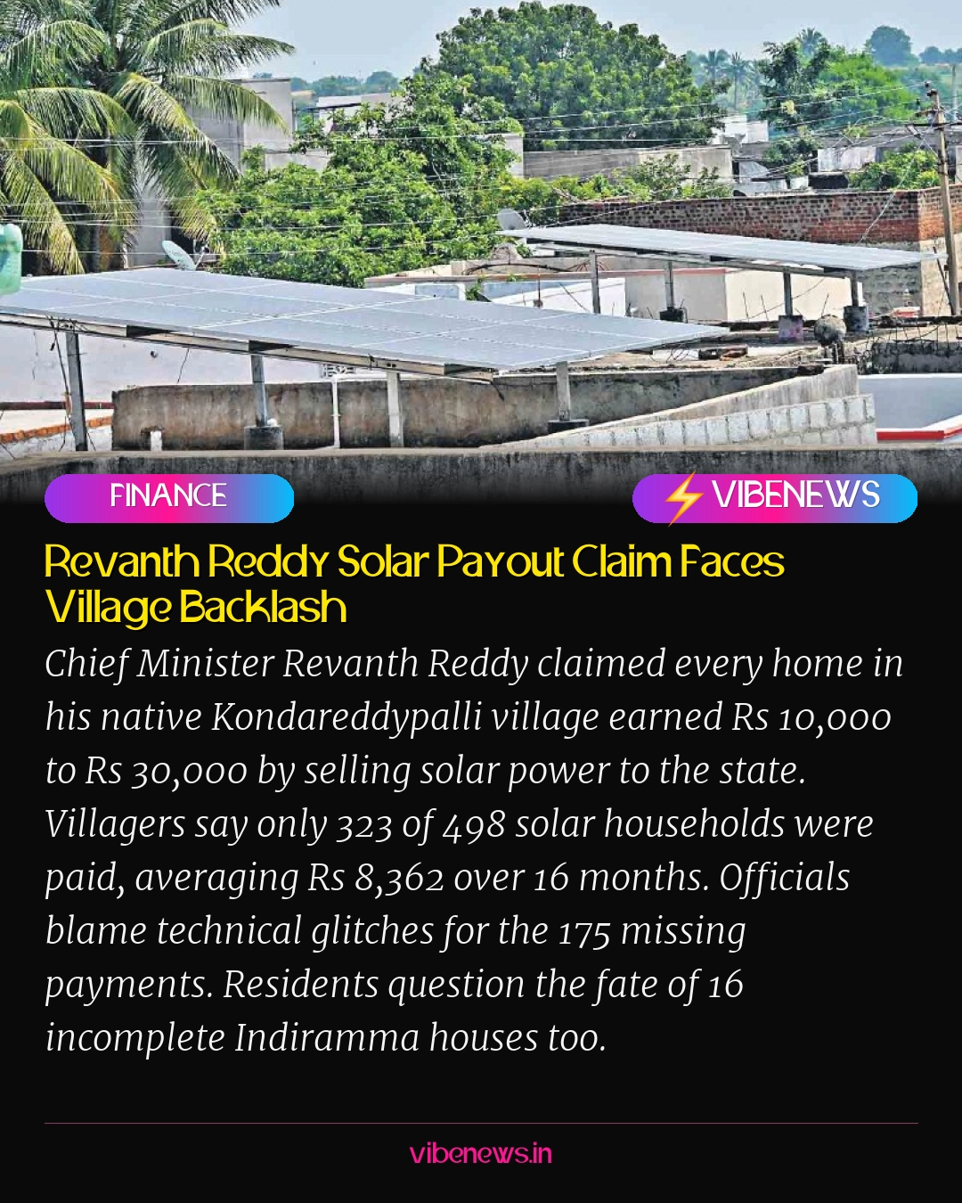 Revanth Reddy Solar Payout Claim Faces Village Backlash