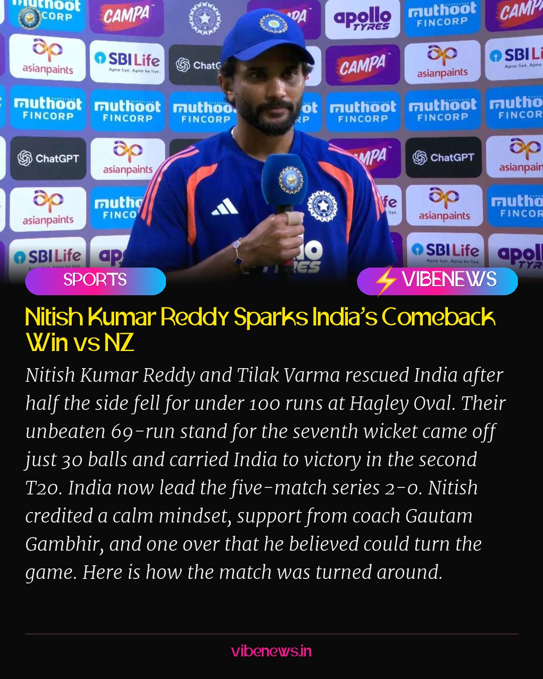Nitish Kumar Reddy Sparks India’s Comeback Win vs NZ