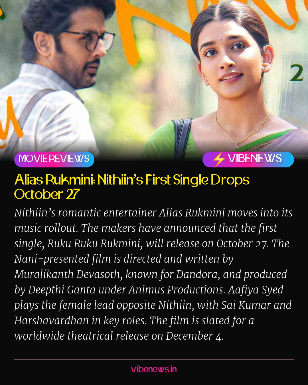 Alias Rukmini: Nithiin’s First Single Drops October 27