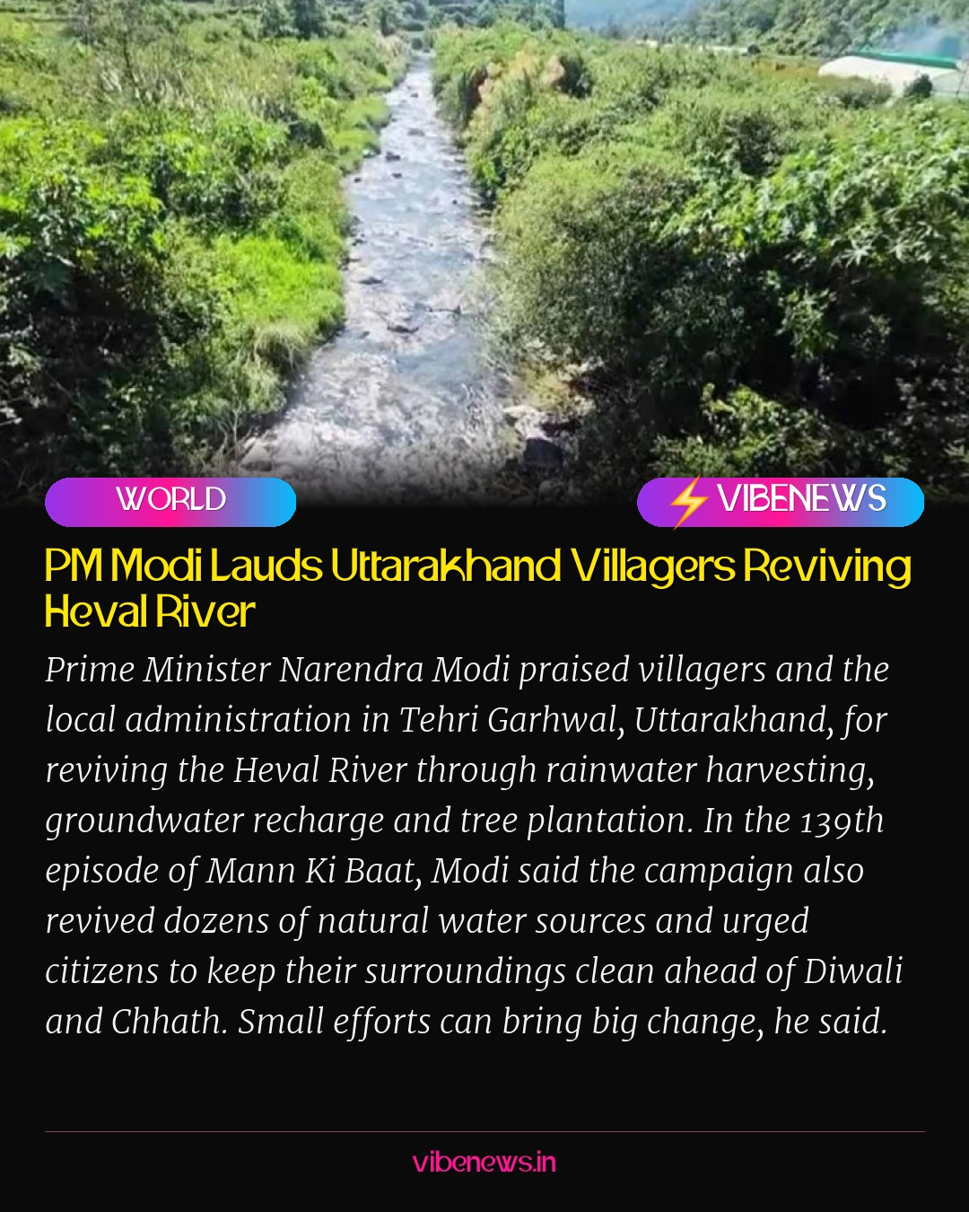 PM Modi Lauds Uttarakhand Villagers Reviving Heval River