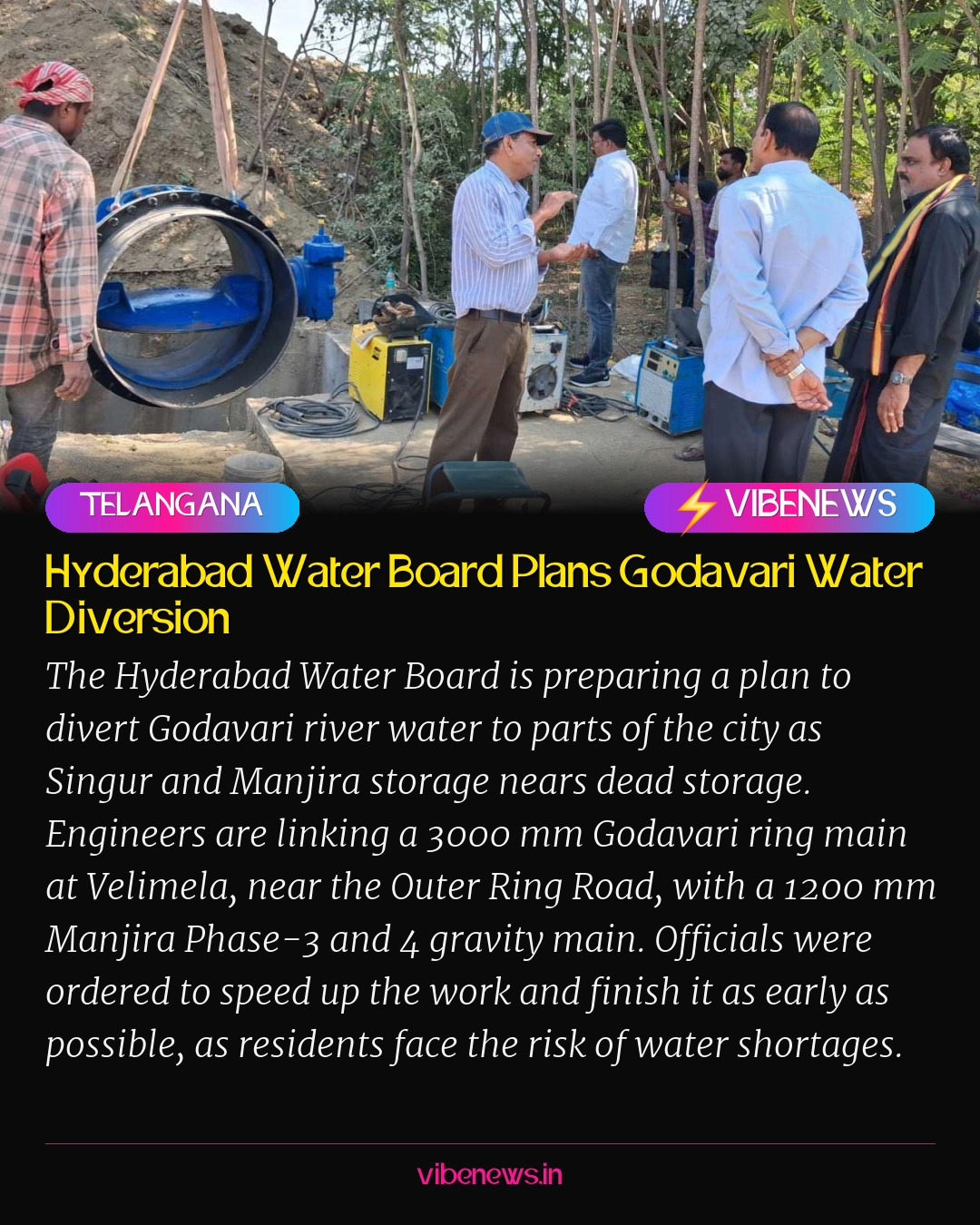 Hyderabad Water Board Plans Godavari Water Diversion