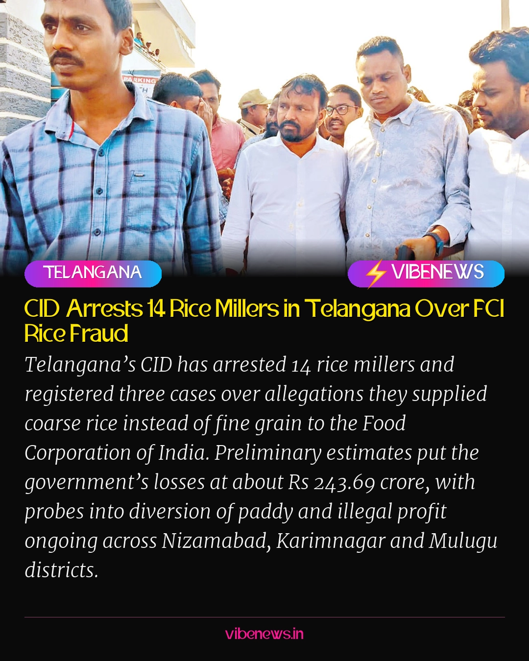 CID Arrests 14 Rice Millers in Telangana Over FCI Rice Fraud