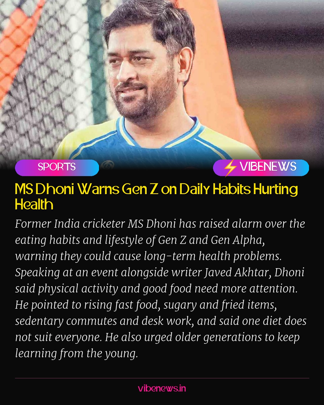 MS Dhoni Warns Gen Z on Daily Habits Hurting Health