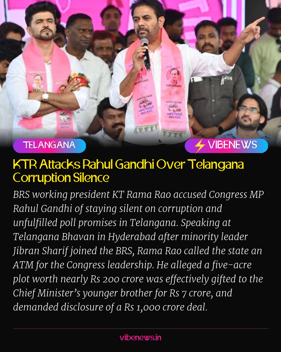 KTR Attacks Rahul Gandhi Over Telangana Corruption Silence