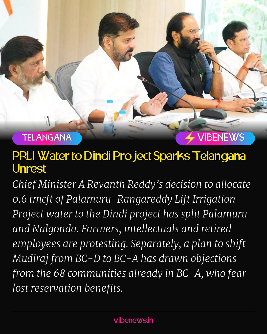 PRLI Water to Dindi Project Sparks Telangana Unrest