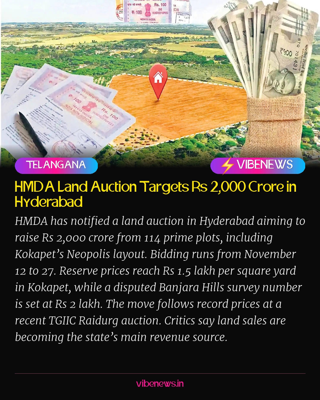 HMDA Land Auction Targets Rs 2,000 Crore in Hyderabad