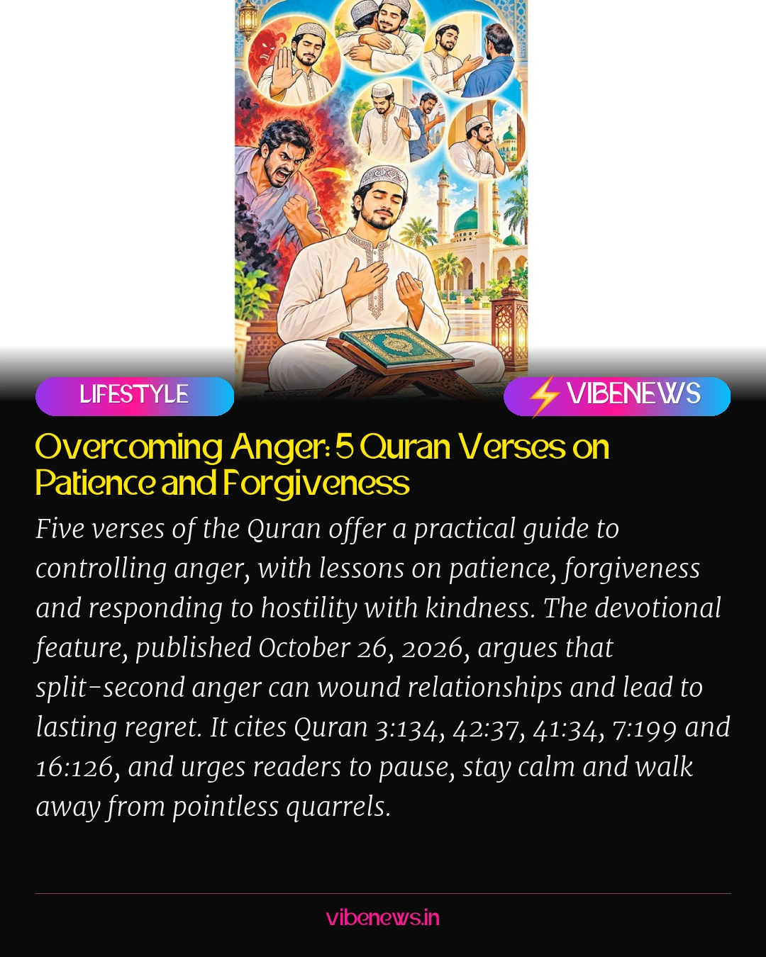 Overcoming Anger: 5 Quran Verses on Patience and Forgiveness