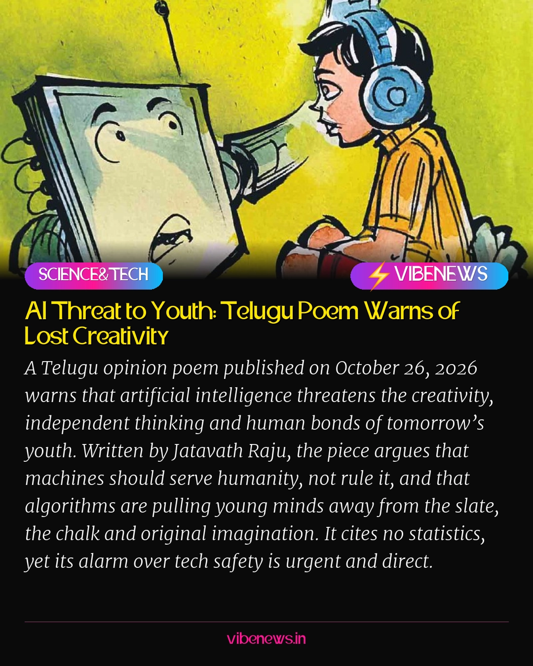 AI Threat to Youth: Telugu Poem Warns of Lost Creativity