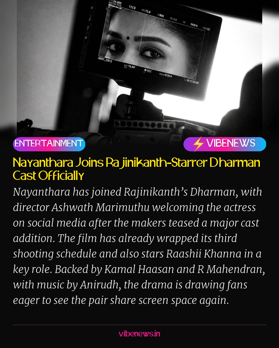 Nayanthara Joins Rajinikanth-Starrer Dharman Cast Officially