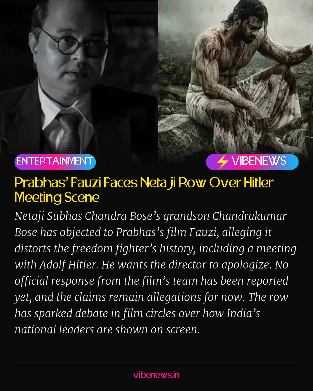 Prabhas’ Fauzi Faces Netaji Row Over Hitler Meeting Scene