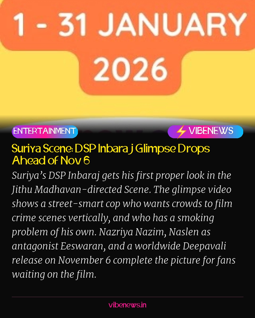 Suriya Scene: DSP Inbaraj Glimpse Drops Ahead of Nov 6