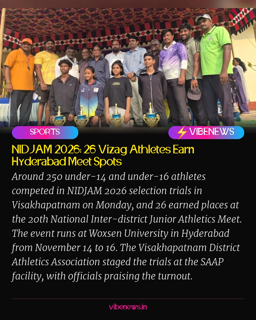 NIDJAM 2026: 26 Vizag Athletes Earn Hyderabad Meet Spots