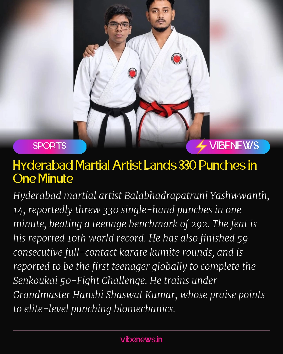 Hyderabad Martial Artist Lands 330 Punches in One Minute