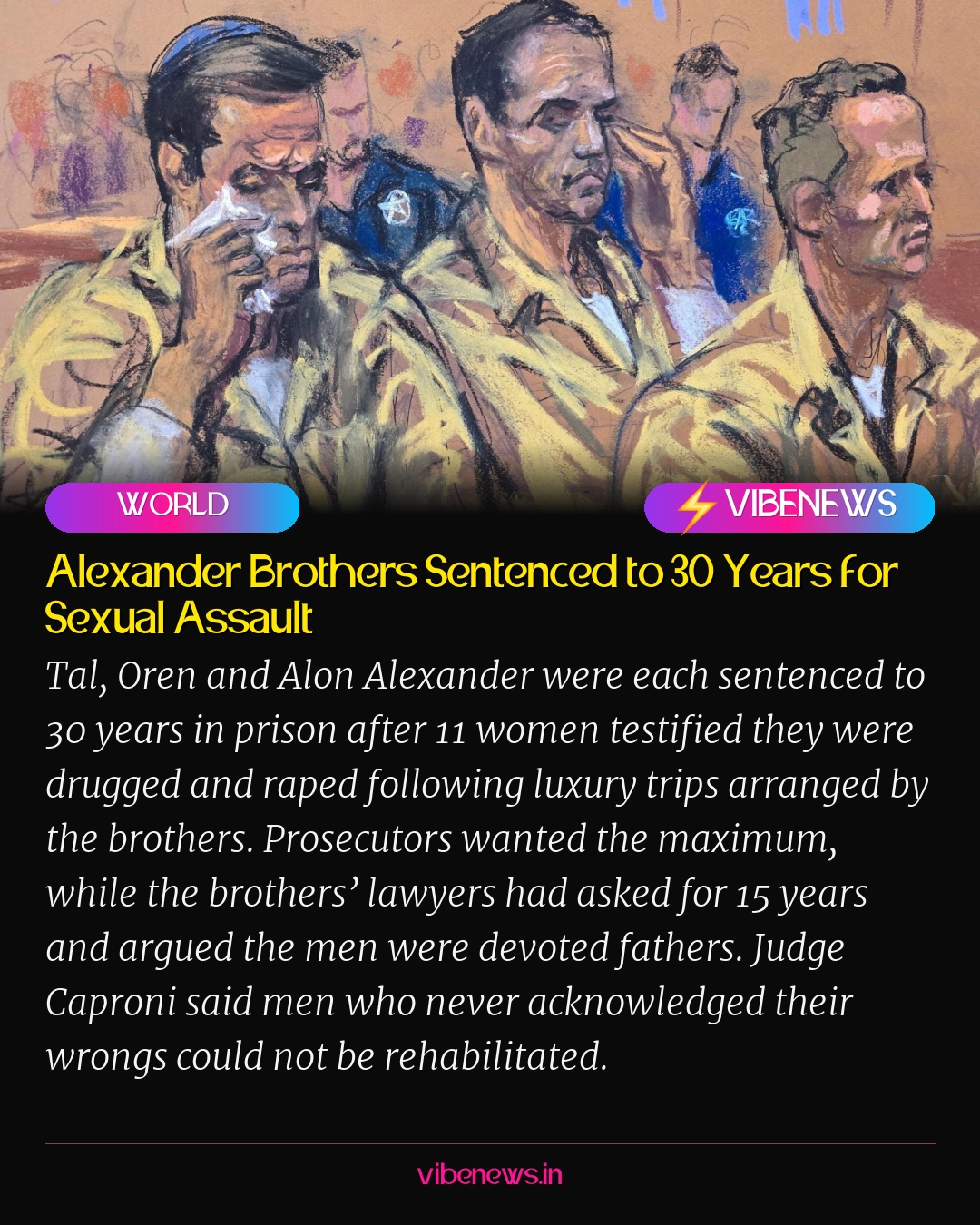 Alexander Brothers Sentenced to 30 Years for Sexual Assault
