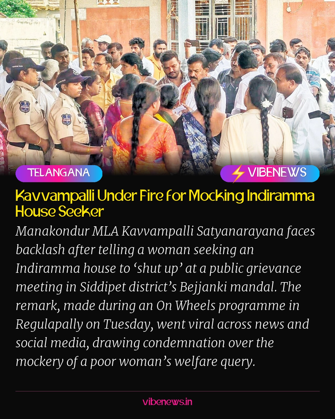 Kavvampalli Under Fire for Mocking Indiramma House Seeker