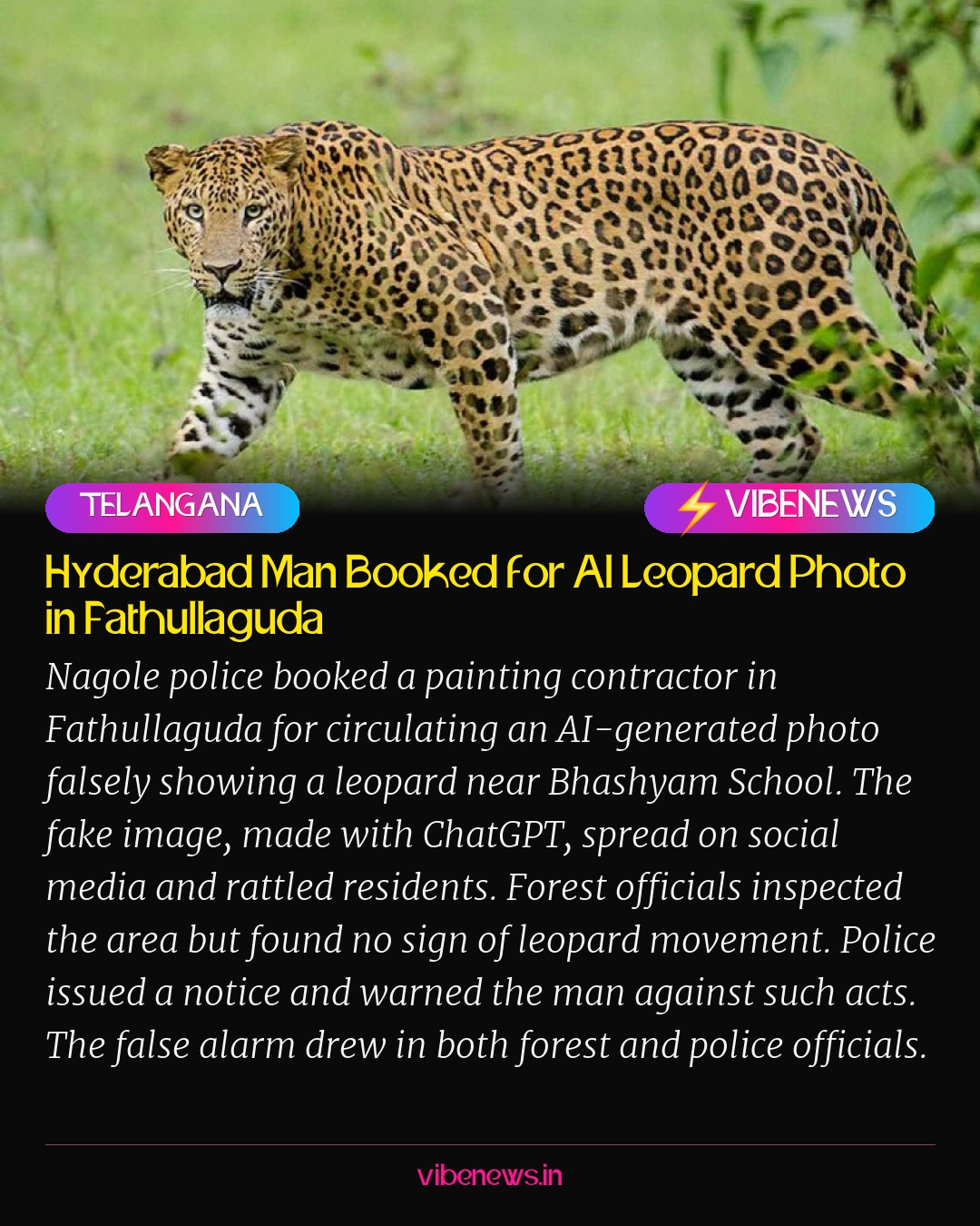 Hyderabad Man Booked for AI Leopard Photo in Fathullaguda