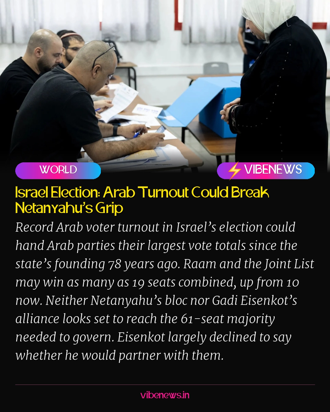 Israel Election: Arab Turnout Could Break Netanyahu’s Grip